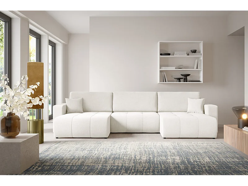 Canapé d'angle convertible MOLINIO U Creme