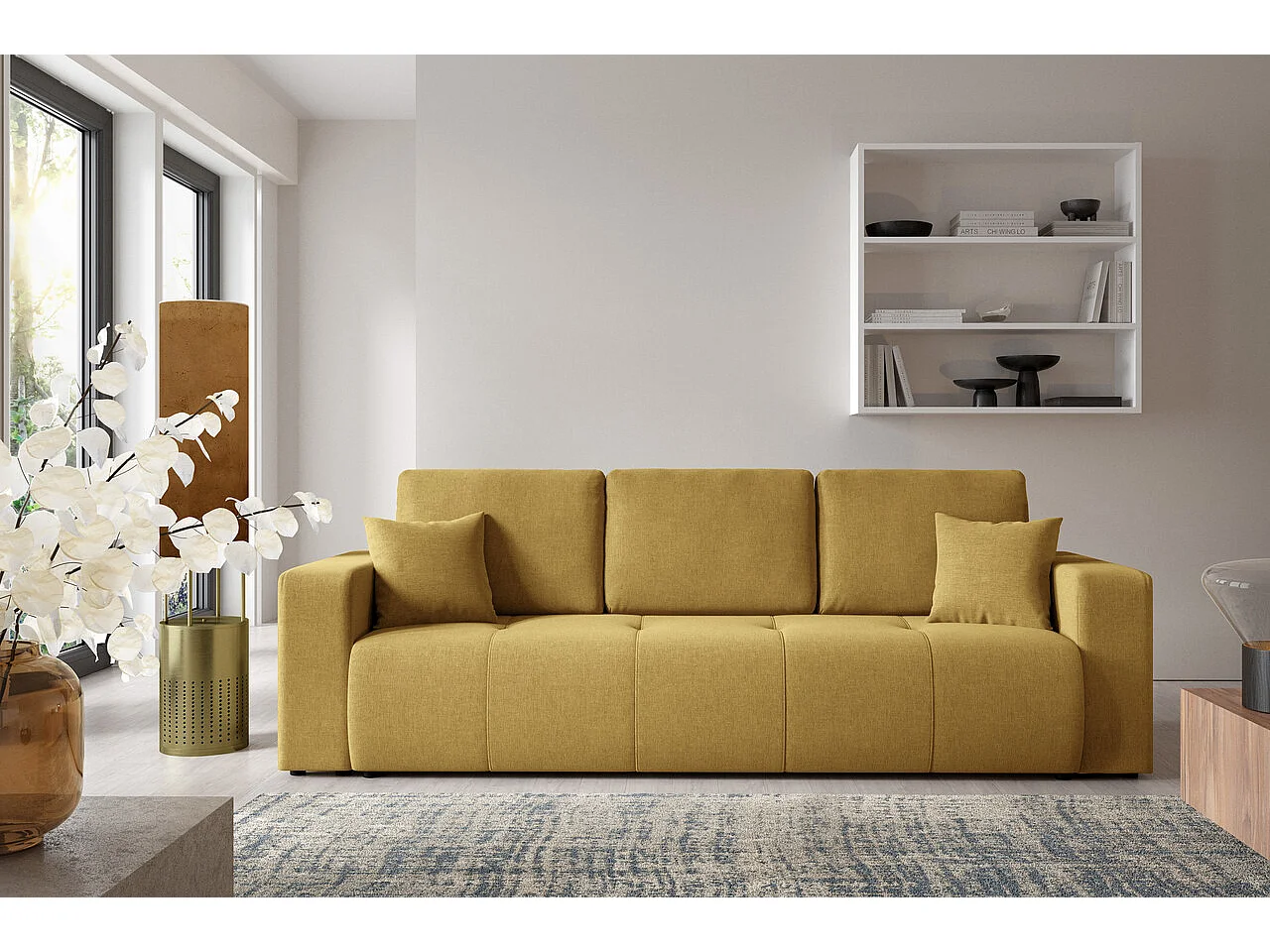 Schlafsofa mit Bettkasten MOLINIO Gelb