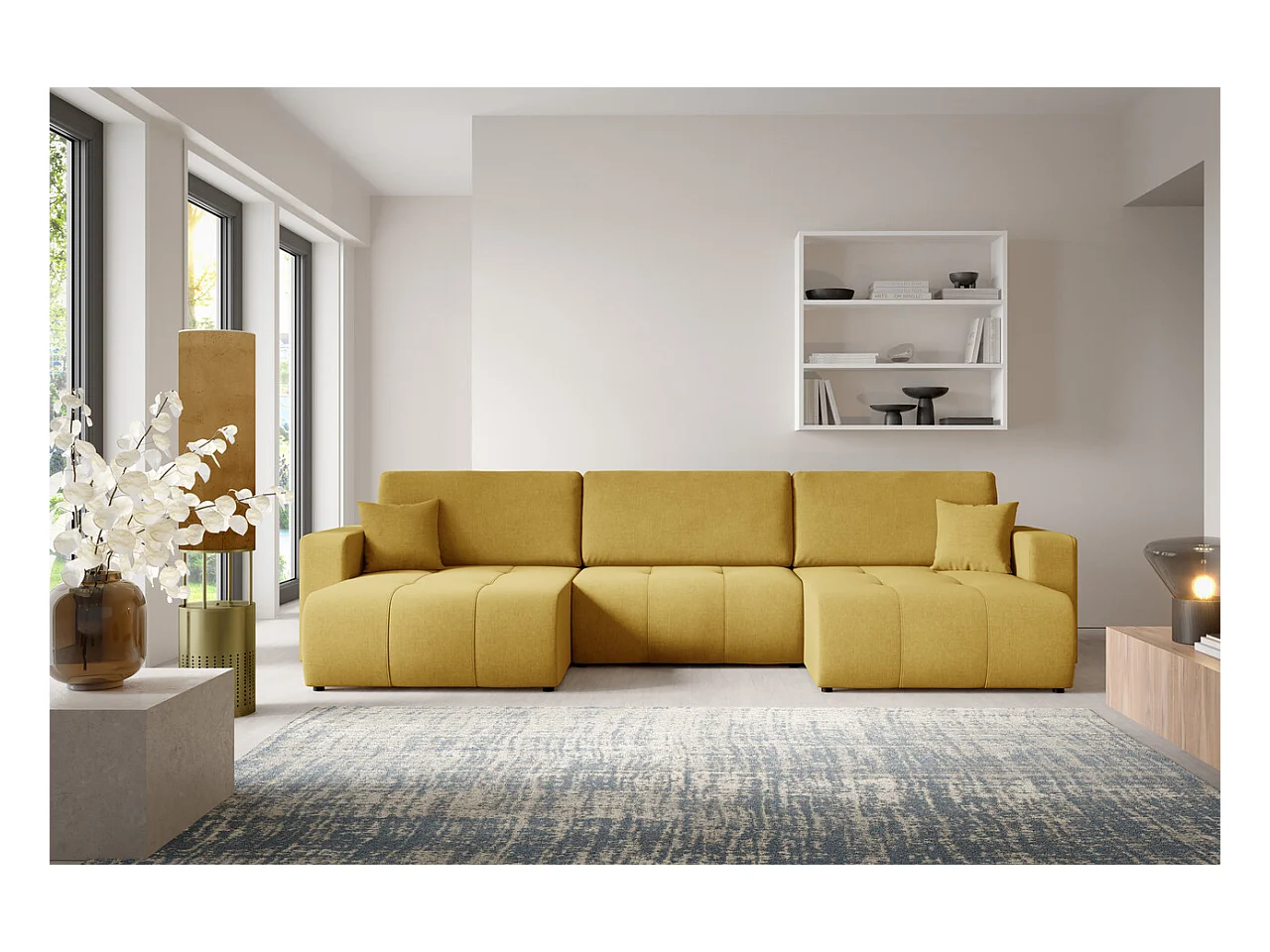 Ecksofa mit Schlaffunktion MOLINIO U Gelb