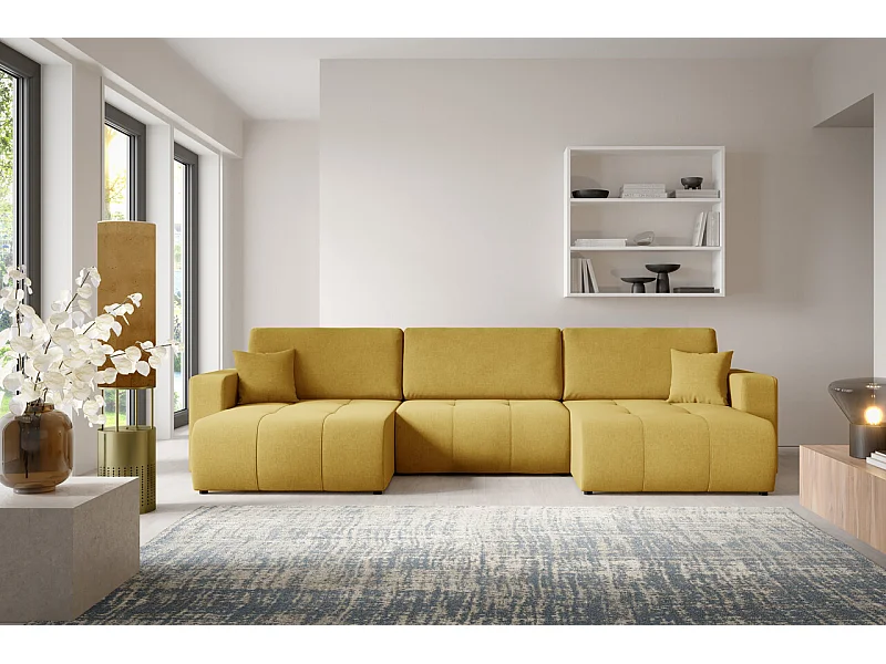 Canapé d'angle convertible MOLINIO U Jaune