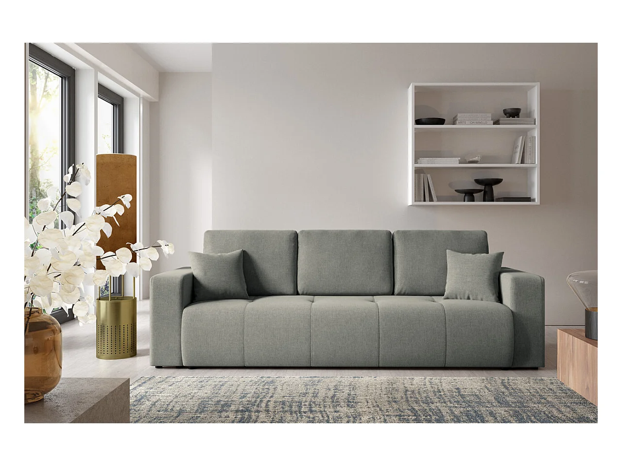 Schlafsofa mit Bettkasten MOLINIO Hellgrau