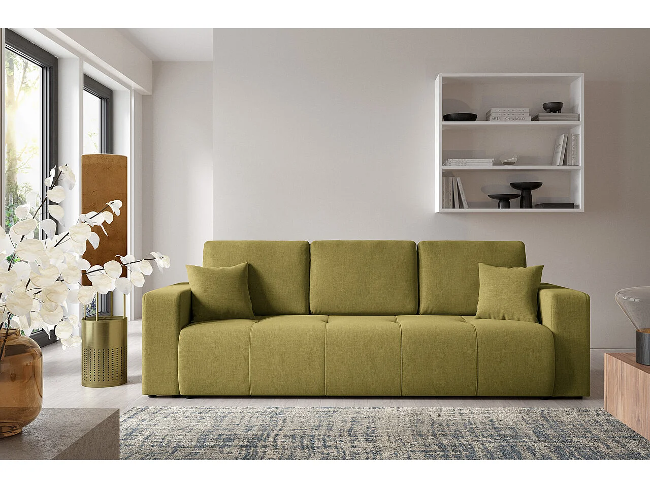 Schlafsofa mit Bettkasten MOLINIO Olivgrün