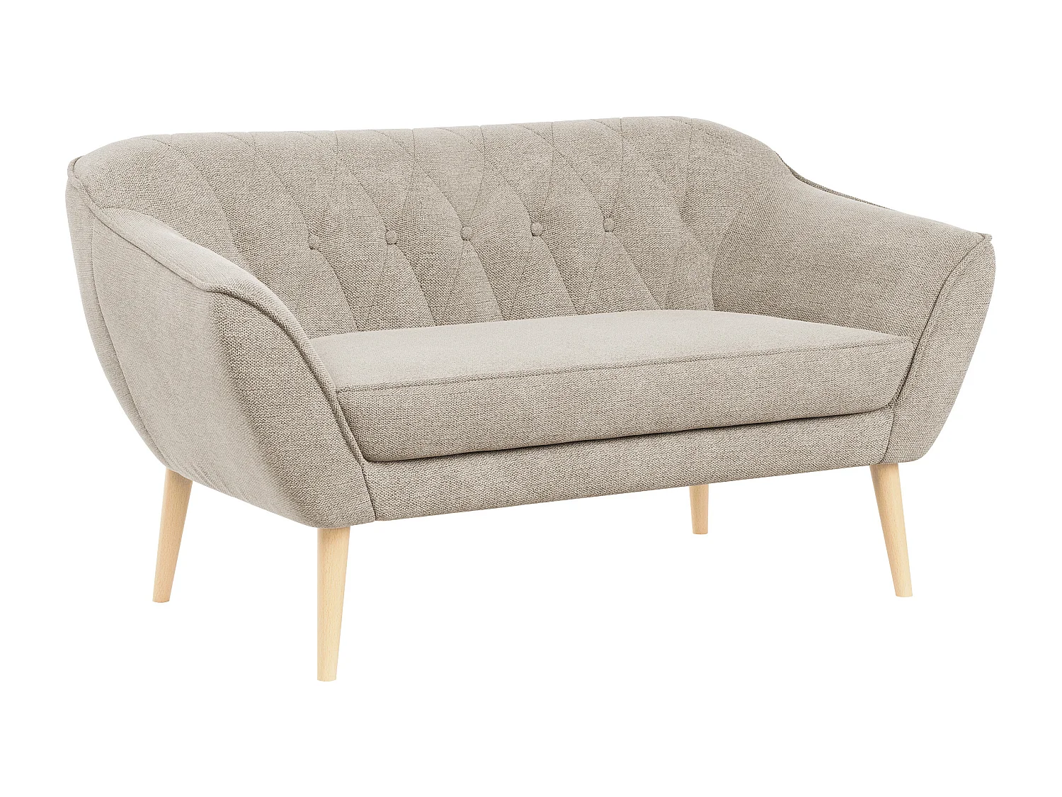 Sofa PIRS - 2-Sitzer, mit Armlehnen, Skandinavisches Design - Beige Stukture