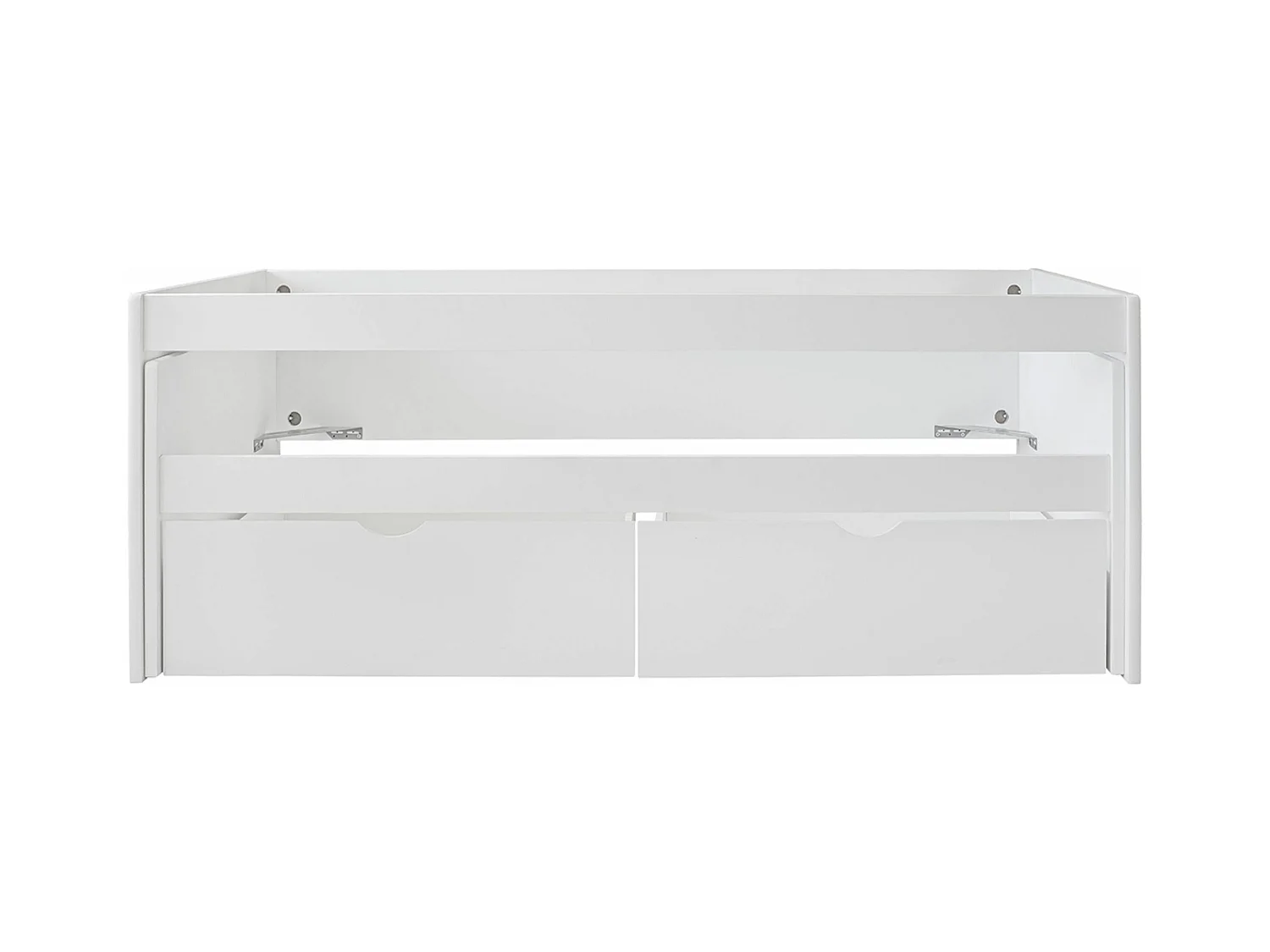 Lit enfant gigogne avec tiroirs en bois de pin massif coloris blanc - Hauteur 72 x largeur 195 x profondeur 96 cm