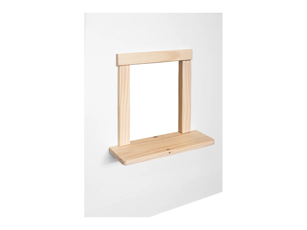 Lit cabane enfant en bois de pin massif coloris blanc, naturel - Hauteur 168,60 x largeur 195,5 x profondeur 96,60 cm