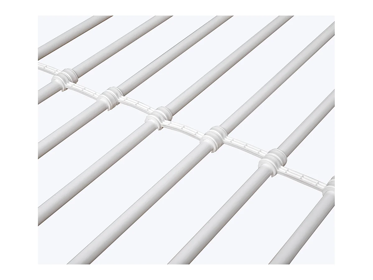 Lit enfant superposé en métal coloris blanc - Hauteur 160 x largeur 199 x profondeur 96,50 cm