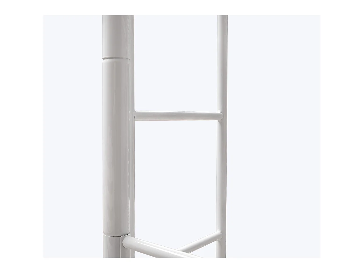 Lit enfant superposé en métal coloris blanc - Hauteur 160 x largeur 199 x profondeur 96,50 cm