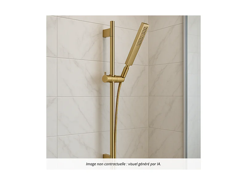 Ensemble barre de douche HANSGROHE Unica S Puro + Flexible + Pommeau de douche Pulsify E Bronze Brossé