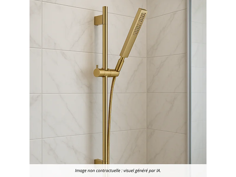 Ensemble barre de douche HANSGROHE Unica S Puro + Flexible + Pommeau de douche Pulsify E Bronze Brossé