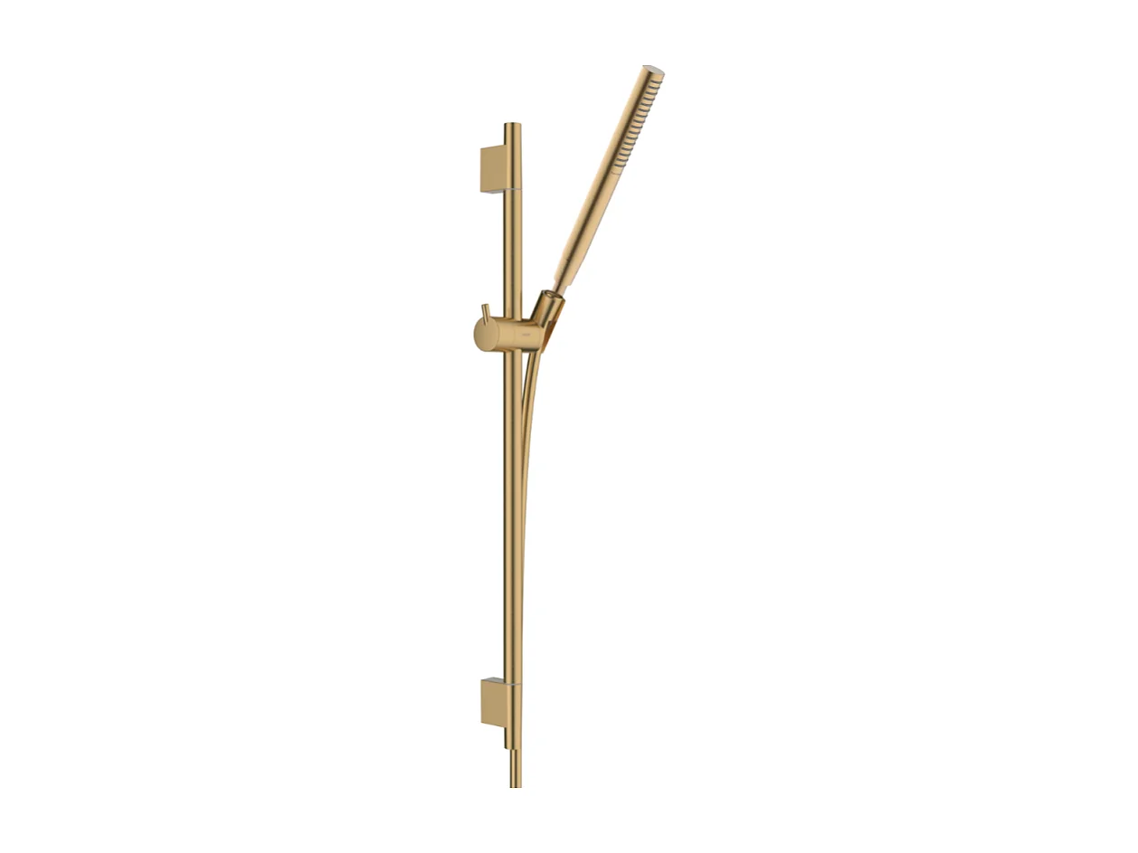 Ensemble barre de douche HANSGROHE Unica S Puro + Flexible + Pommeau de douche Pulsify S Bronze Brossé