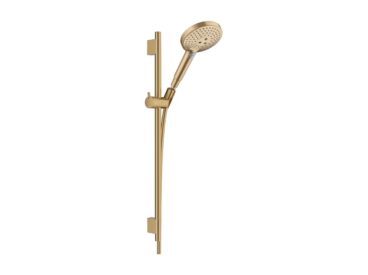 Ensemble barre de douche HANSGROHE Unica S Puro + Flexible + Pommeau de douche Raindance Select S Bronze Brossé