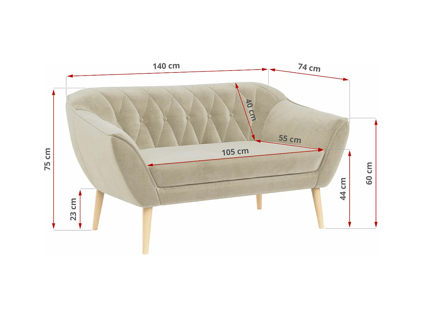 Sofagarnitur PIRS - 2+1+1, Sofa mit Sesseln, Skandinavischer Design, Armlehnen - Grün Velvet