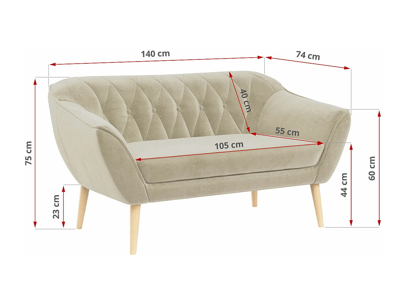 Sofagarnitur PIRS - 2+1+1, Sofa mit Sesseln, Skandinavischer Design, Armlehnen - Grün Velvet