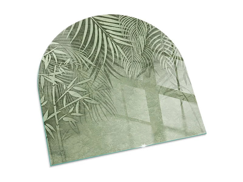 Glasplatte zum Schutz vor Funkenflug, Kaminauflage - halbrund - 100x100 - Farbe Dunkler Graphit