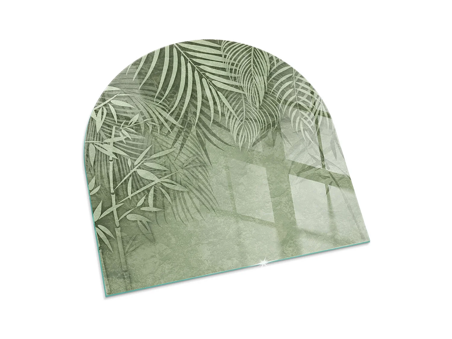 Plaque de sol en verre pour poêle - semi-circulaire - 100x100 - Couleur Graphite foncé