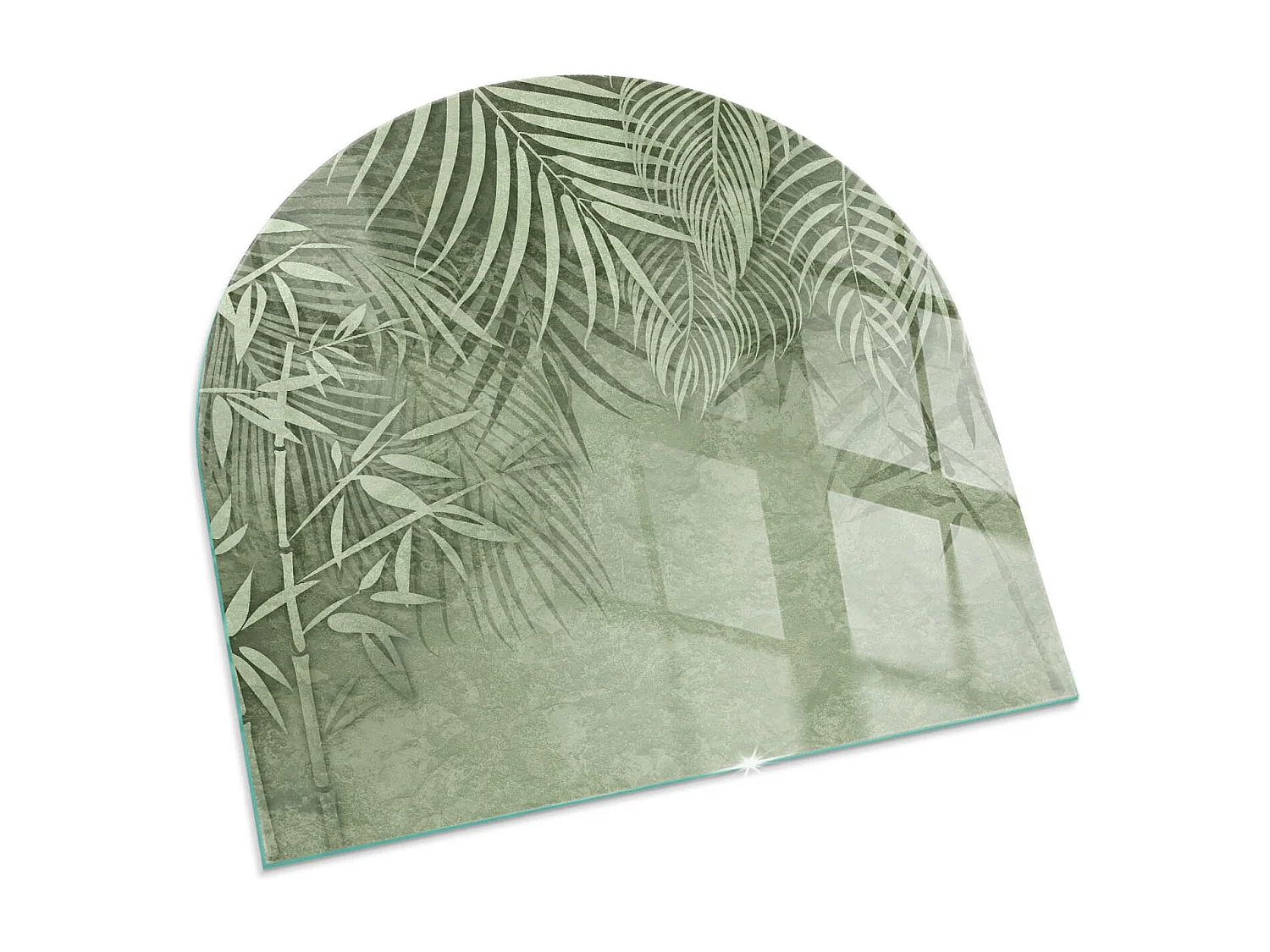 Glasplatte zum Schutz vor Funkenflug, Kaminauflage - halbrund - 100x100 - Farbe Dunkler Graphit