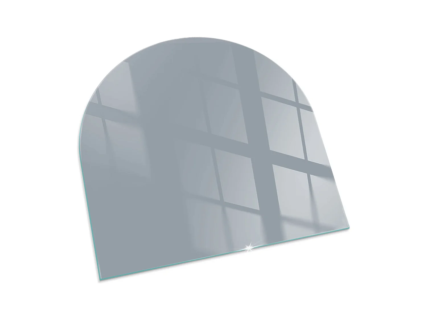 Plaque de sol en verre pour poêle - semi-circulaire - 100x100 - Couleur Beige