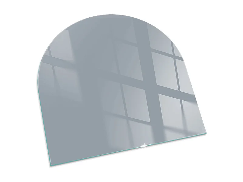 Glasplatte zum Schutz vor Funkenflug, Kaminauflage - halbrund - 100x100 - Farbe Beige