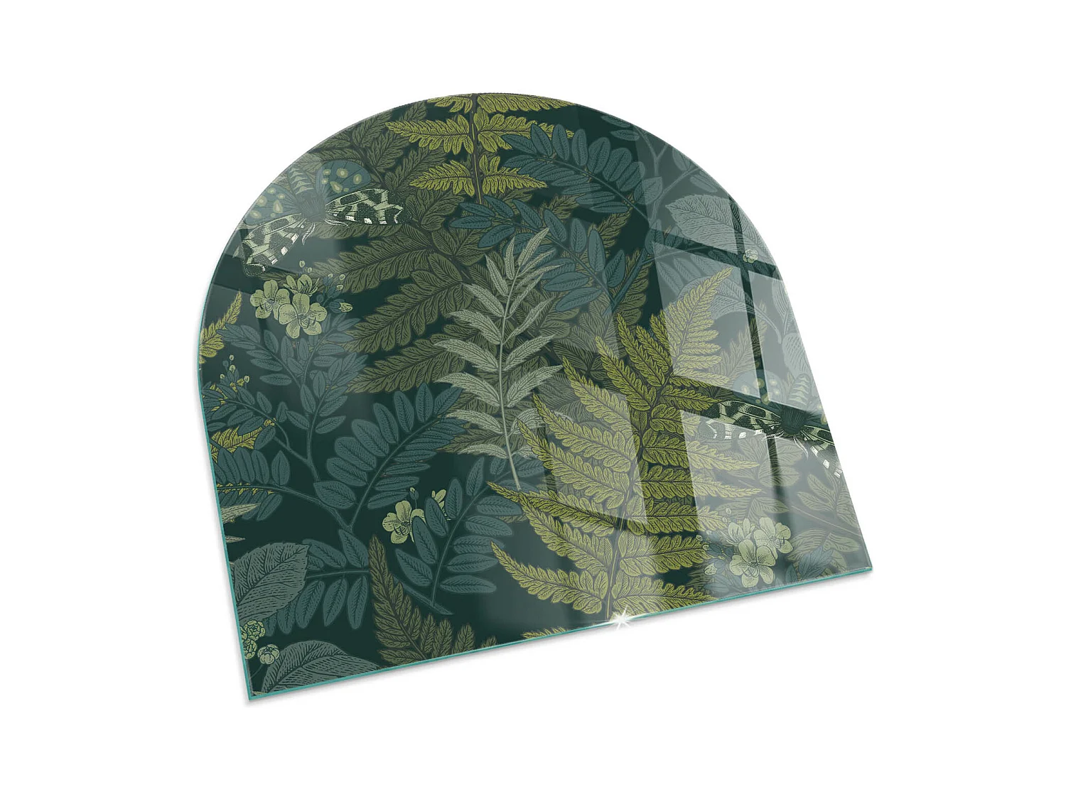 Plaque de sol en verre pour poêle - semi-circulaire - 100x100 - Nuage abstrait de solides