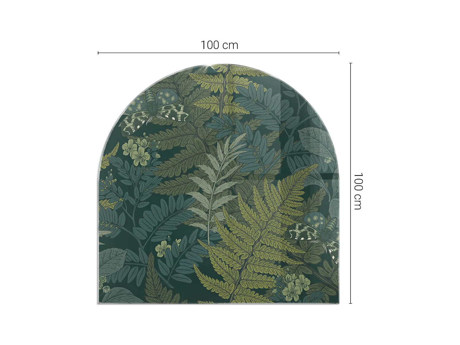 Plaque de sol en verre pour poêle - semi-circulaire - 100x100 - Nuage abstrait de solides