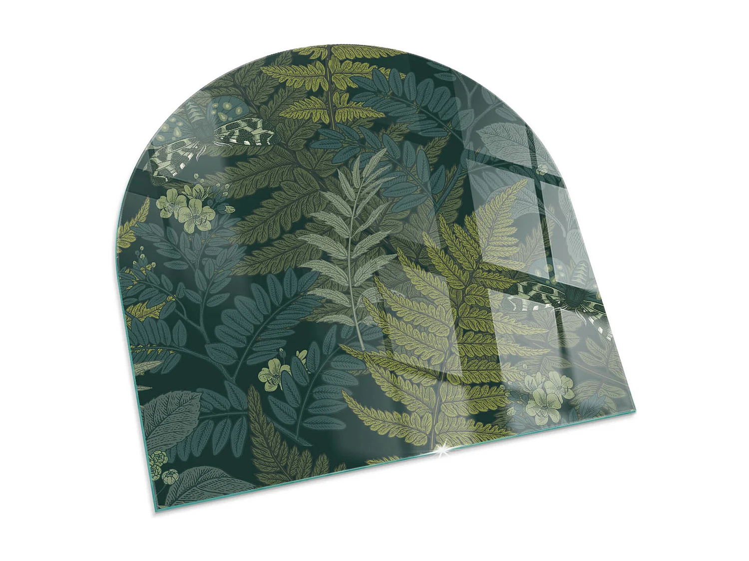 Glasplatte zum Schutz vor Funkenflug, Kaminauflage - halbrund - 100x100 - Abstrakte Wolke aus Feststoffen