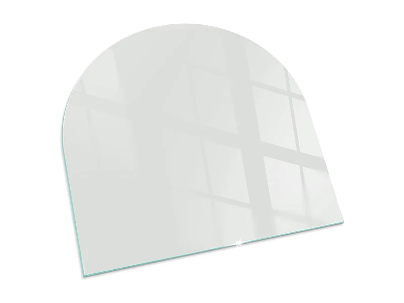 Plaque de sol en verre pour poêle - semi-circulaire - 100x100 - Couleur Vert clair