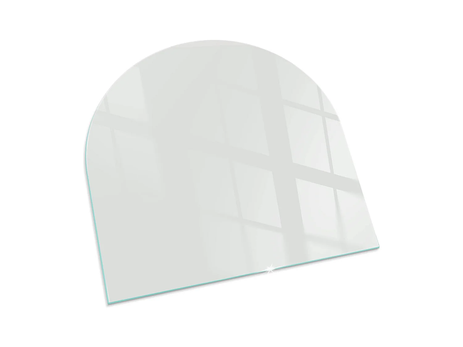 Plaque de sol en verre pour poêle - semi-circulaire - 100x100 - Couleur Vert clair