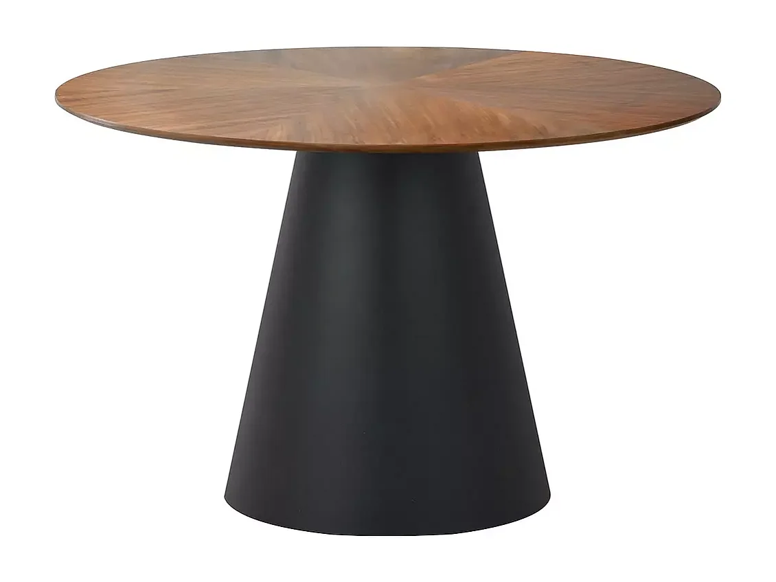 Esstisch Angel (o100x77)/Holzwerkstoff/Rund/Schwarz&Braun