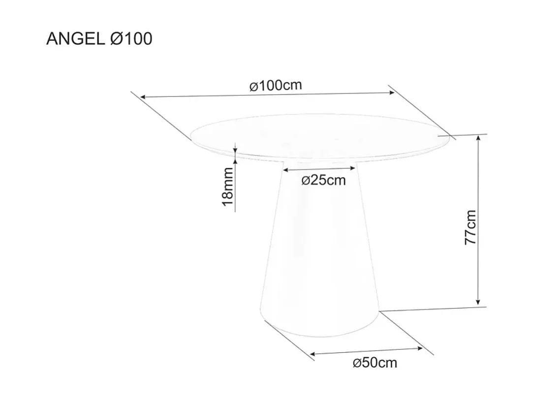 Esstisch Angel (o100x77)/Holzwerkstoff/Rund/Schwarz&Braun