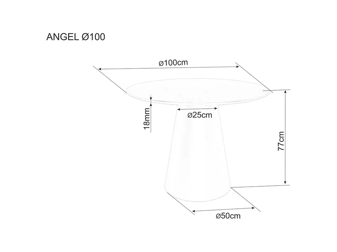 Tavolo da pranzo Angel (o100x77)/Materiale in legno/Rotondo/Marrone