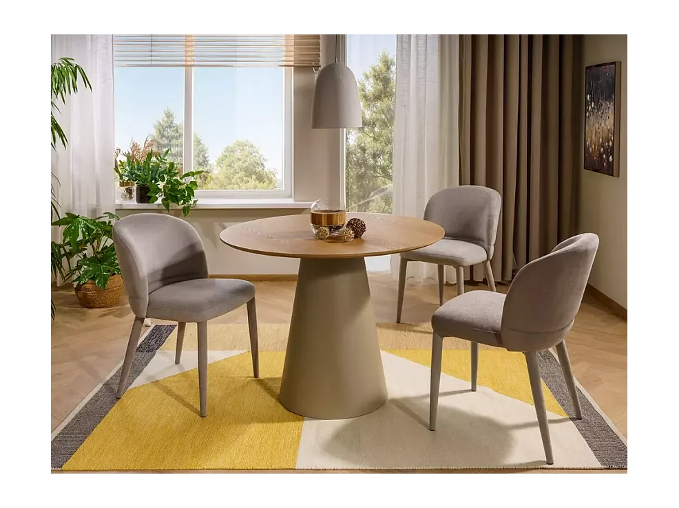 Tavolo da pranzo Angel (o100x77)/Materiale in legno/Rotondo/Grigio