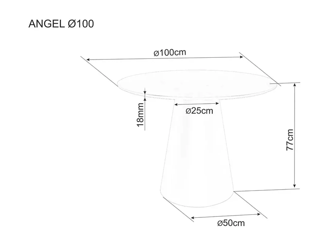 Table à manger Angel (Ø100x77)/Matériau bois/Ronde/Gris&Marron