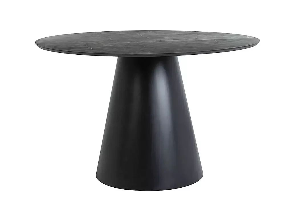 Esstisch Angel (o100x77)/Holzwerkstoff/Rund/Schwarz