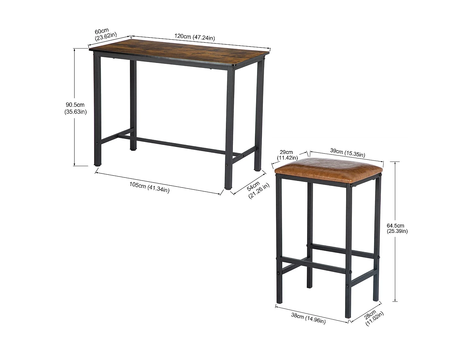 Ensemble de Table et Chaises - Table Naturelle et 4 Chaises en Cuir pour une Ambiance Contemporaine
