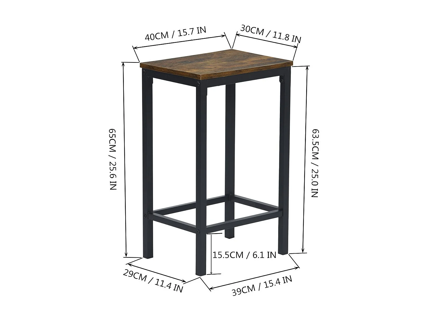 Ensemble Table de Salle à Manger, Table de Bar et chaises de Bar, Table Haute et 4 Tabouret -Marron
