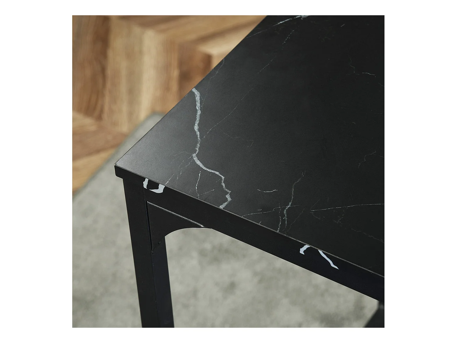 Ensemble de Table de Bar avec 1 Table et 4 Chaises-style industriel