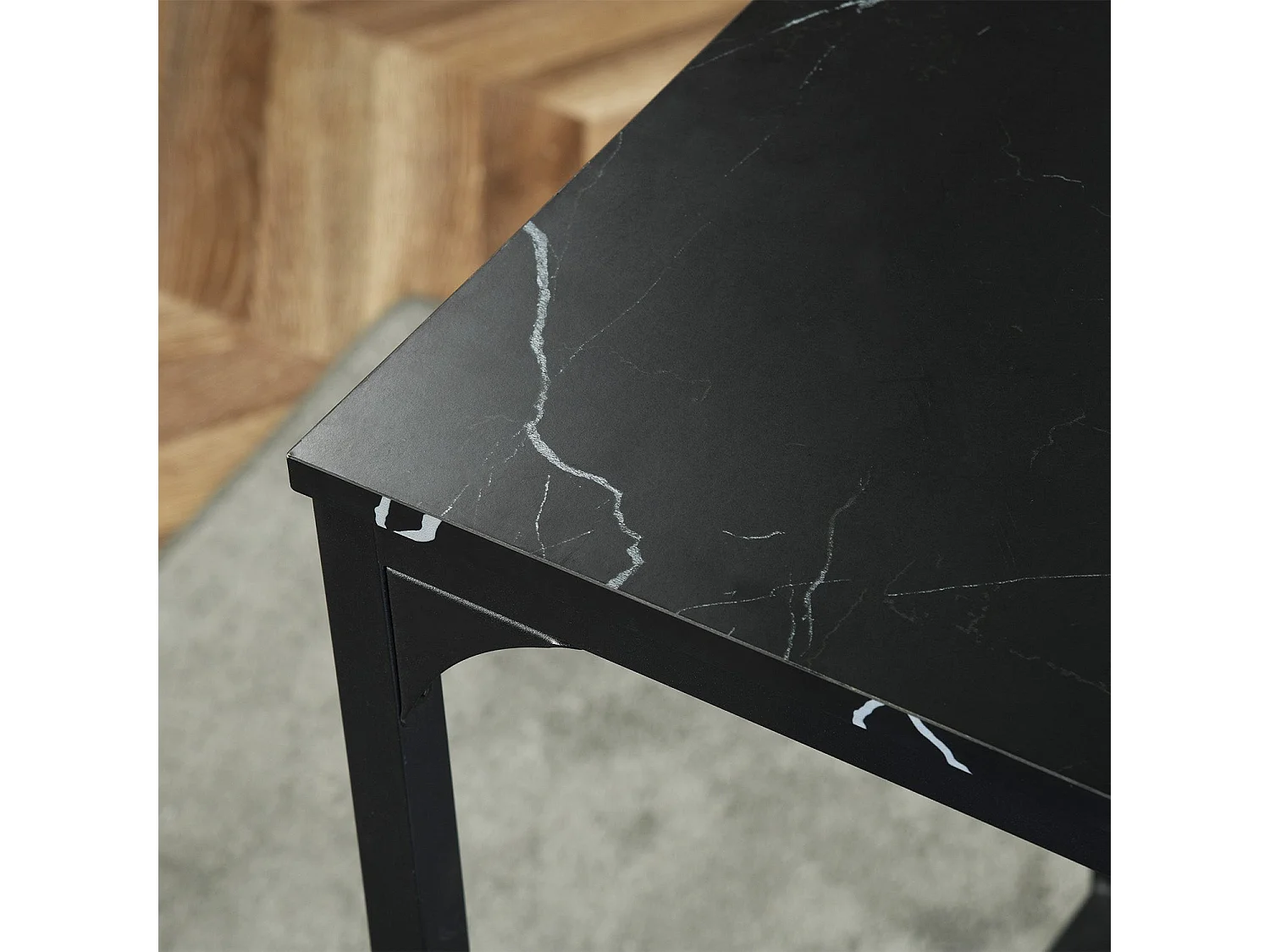 Ensemble de Table de Bar avec 1 Table et 4 Chaises-style industriel