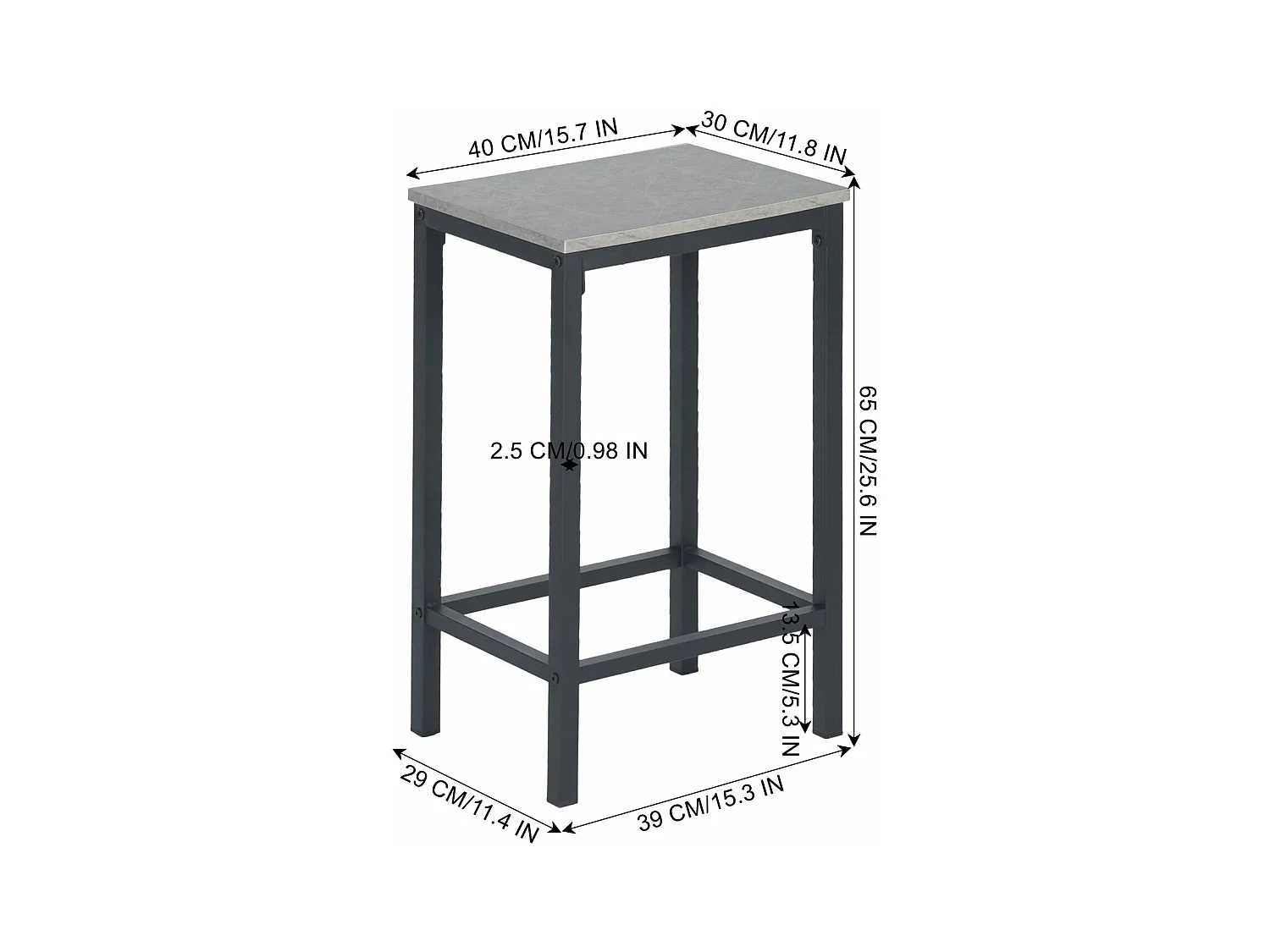 Eettafel en Barkrukken Grijs - Natuurlijk Design - Eenvoudige Installatie - Stevig en Duurzaam