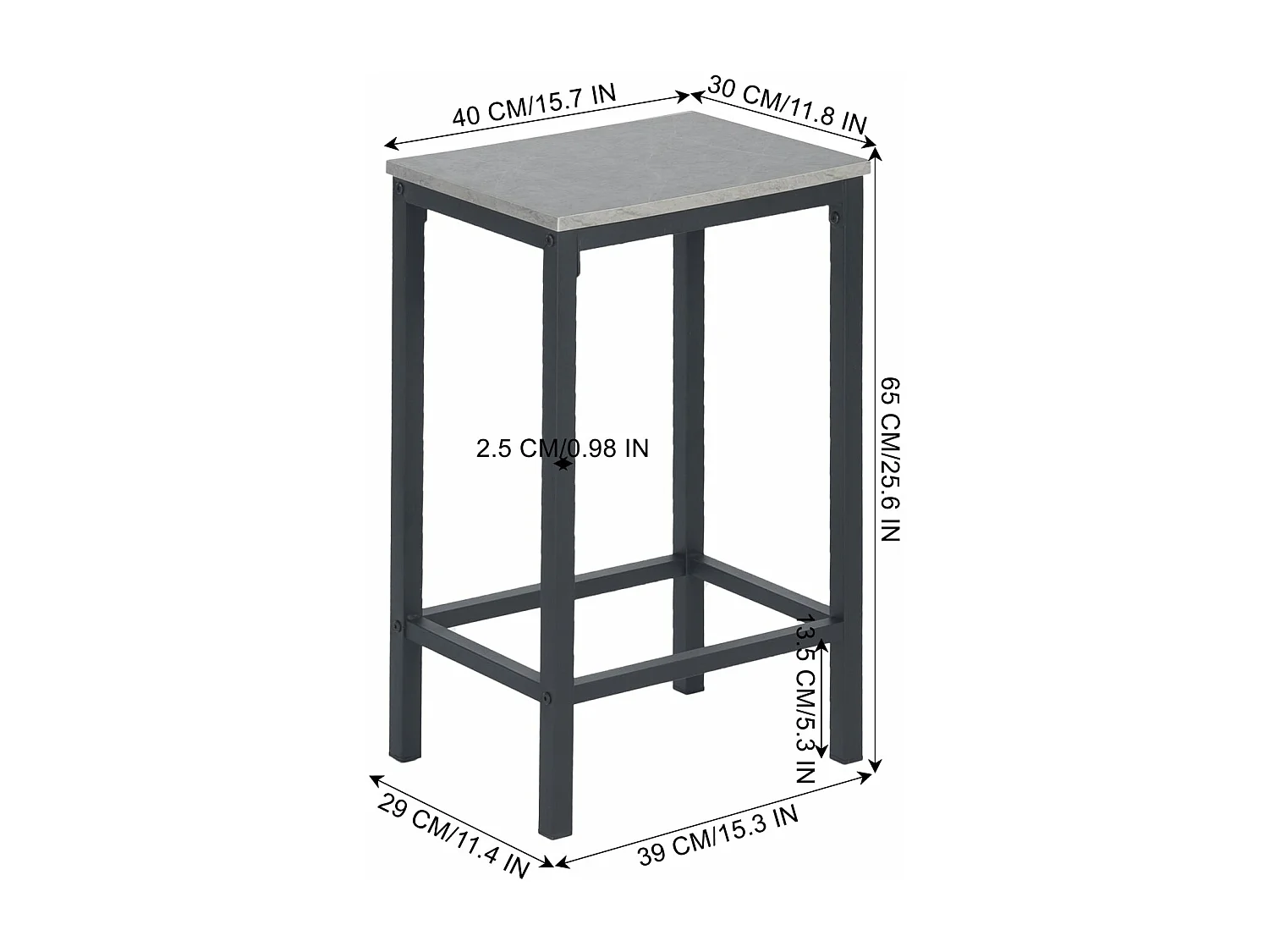 Ensemble Table de Salle à Manger, Table de Bar et chaises de Bar, Table Haute et 4 Tabouret, Gris