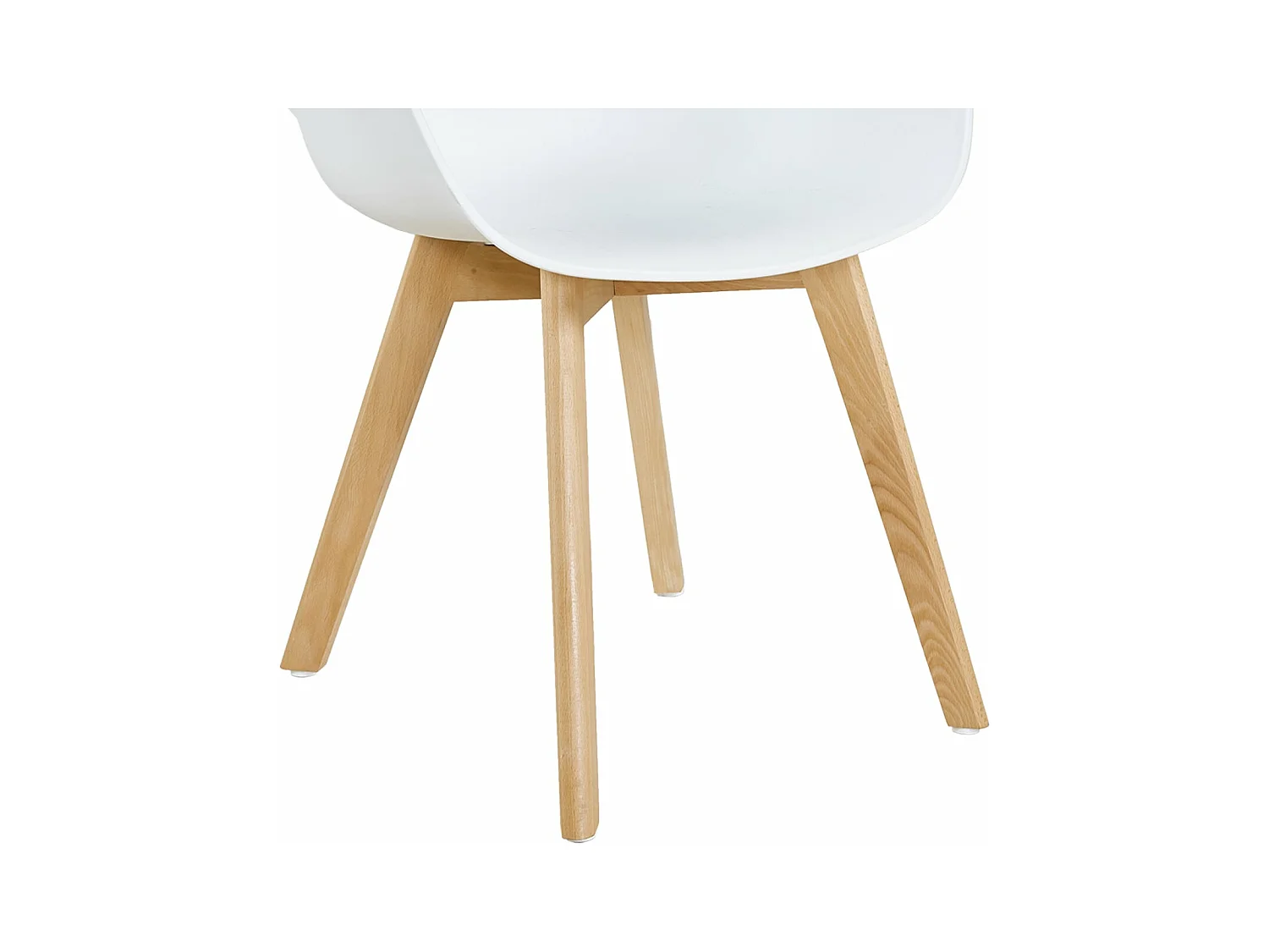 Lot de 2 Chaises Salle à Manger Fauteuils Scandinave de Cuisine avec Pieds en Bois de Hêtre Massif Blanc