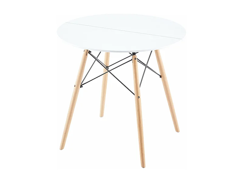 Table à Manger Scandinave Laquée Blanc Mat pour 2 à 4 Personnes - 80 x 80 x 73 cm