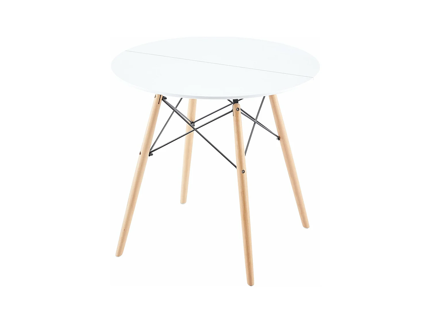 Table à Manger Scandinave Laquée Blanc Mat pour 2 à 4 Personnes - 80 x 80 x 73 cm