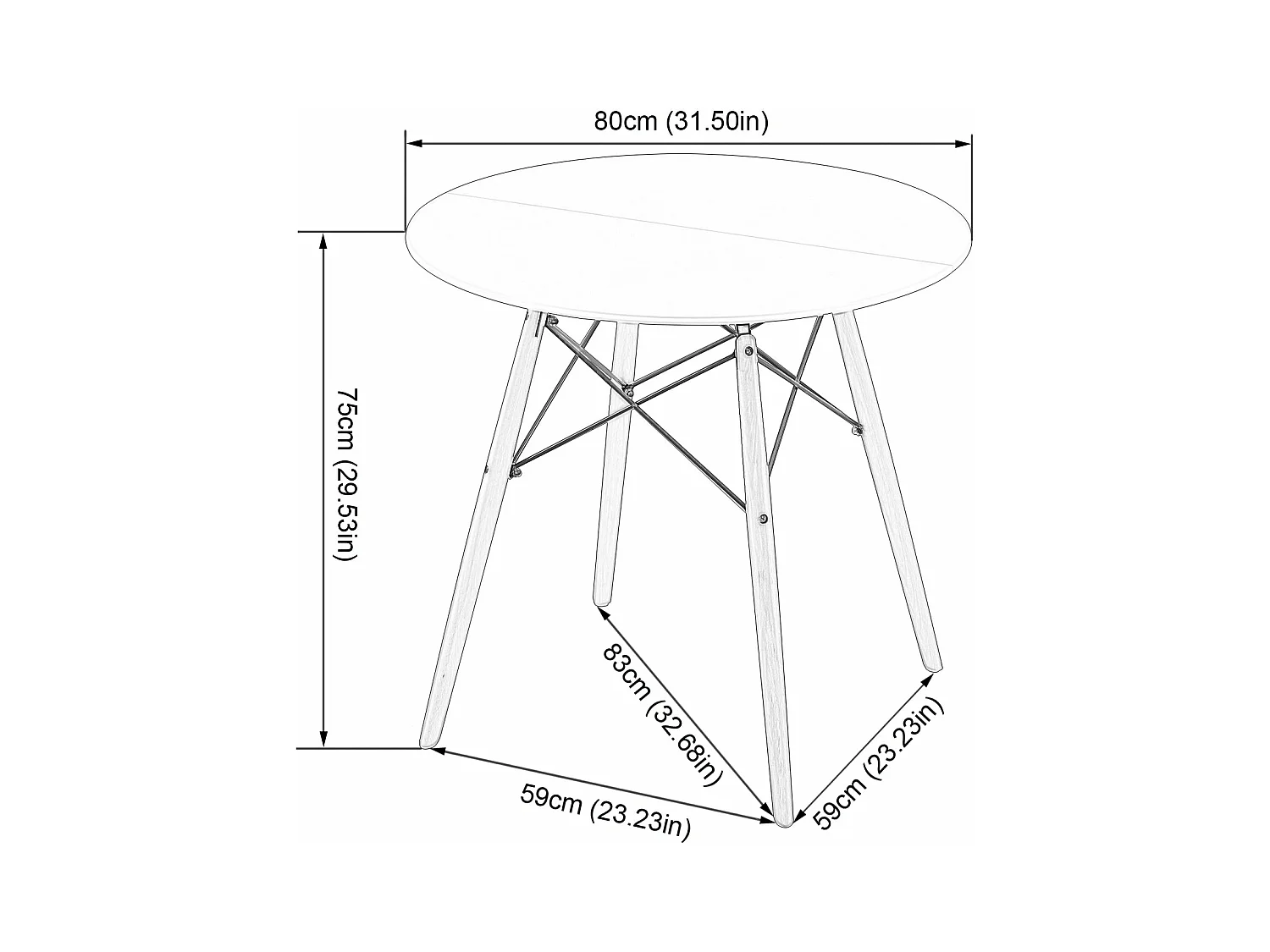 Table à Manger Scandinave Laquée Blanc Mat pour 2 à 4 Personnes - 80 x 80 x 73 cm
