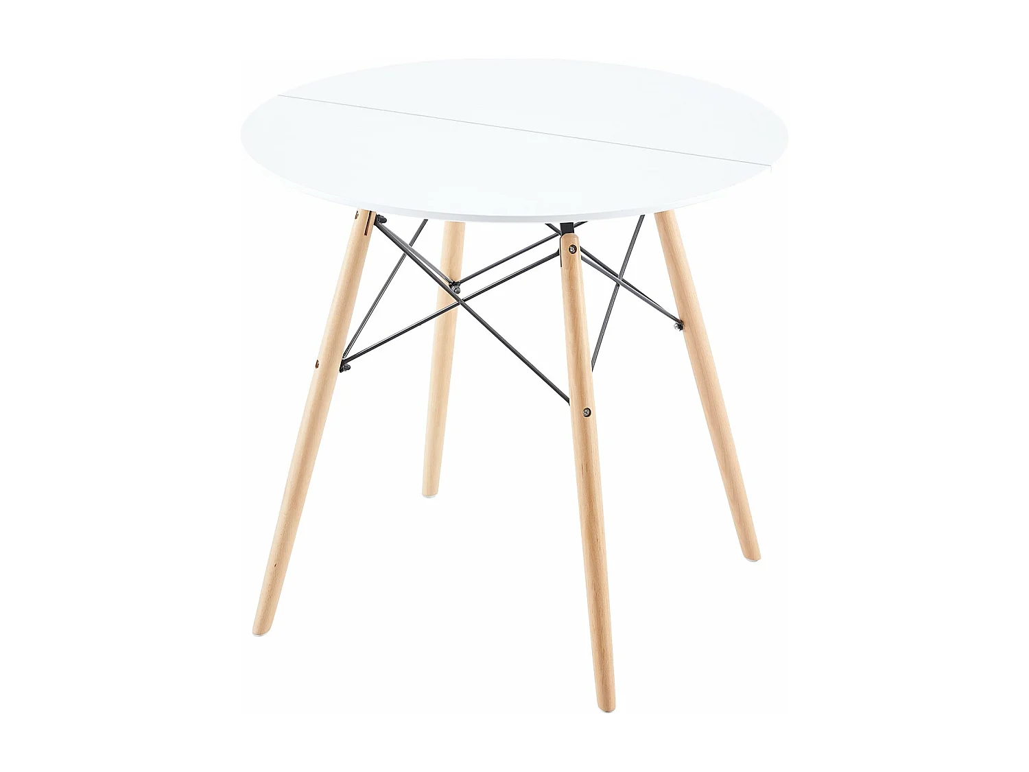 Table à Manger Scandinave Laquée Blanc Mat pour 2 à 4 Personnes - 80 x 80 x 73 cm