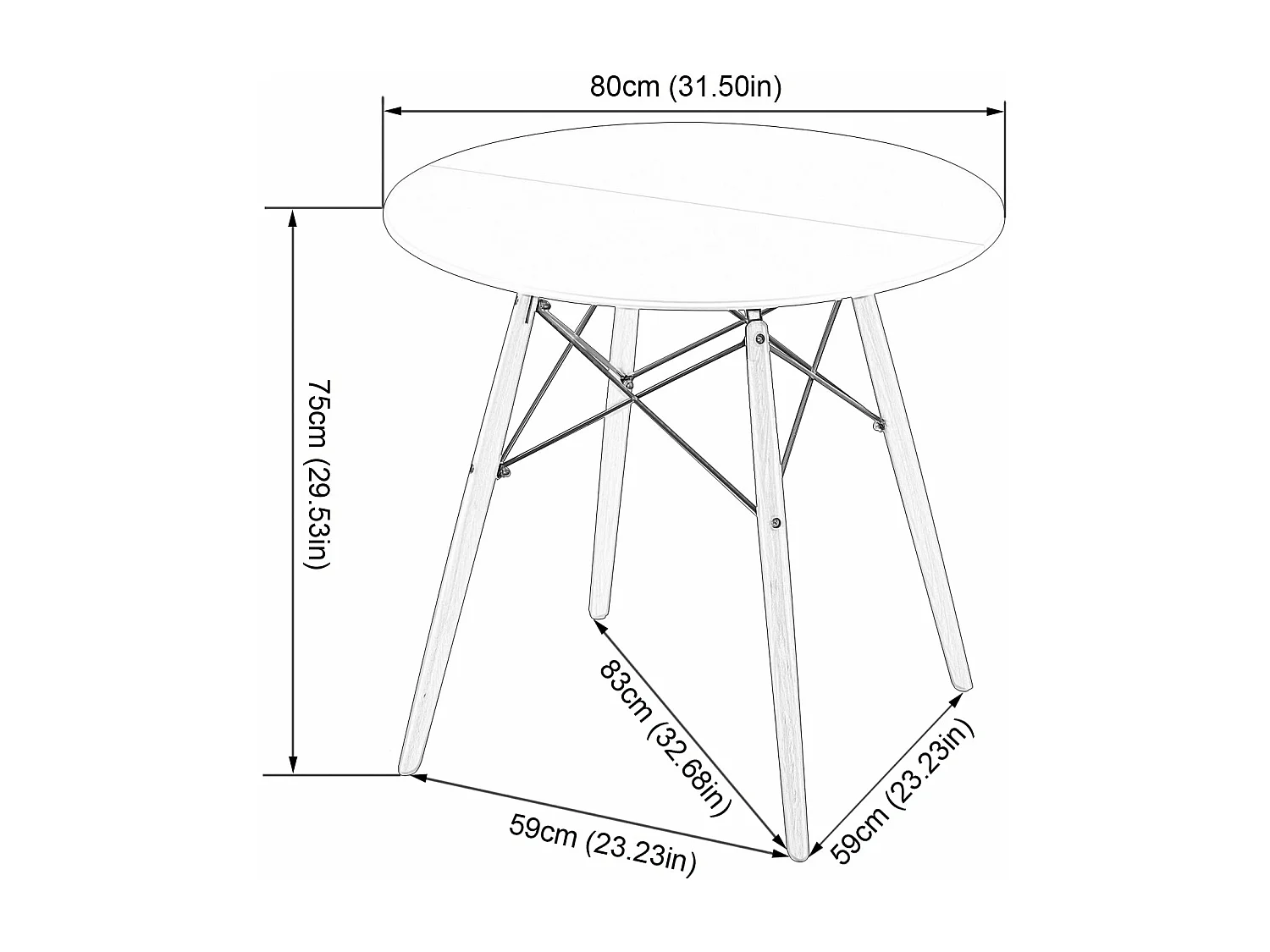 Table à Manger Scandinave Laquée Blanc Mat pour 2 à 4 Personnes - 80 x 80 x 73 cm