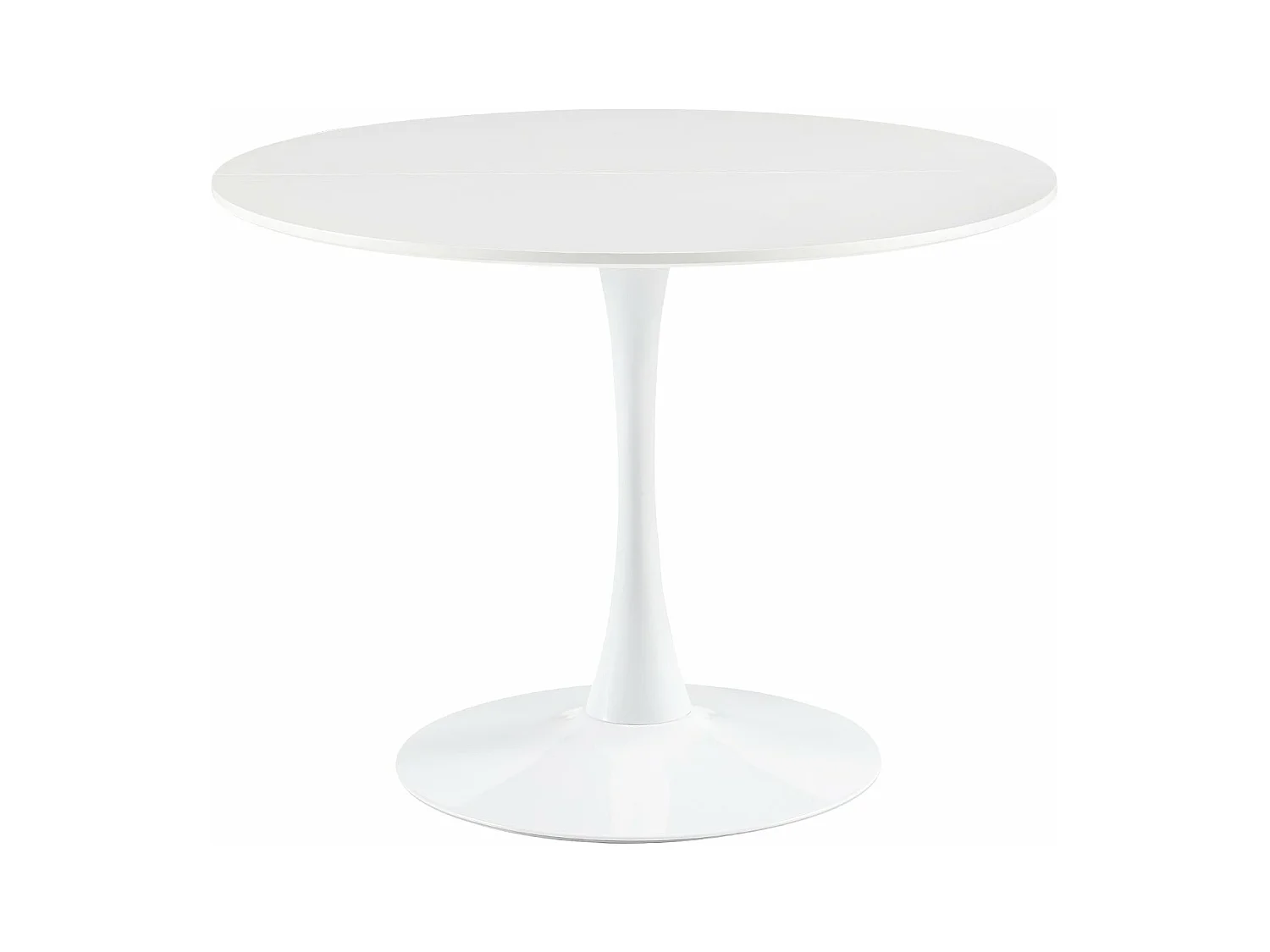 Table à Manger Ronde Moderne, Table de Bar, Convient pour la Cuisine, Salon et Bureau, pour 2 à 4 Personnes, Diamètre 100 cm--Blanc