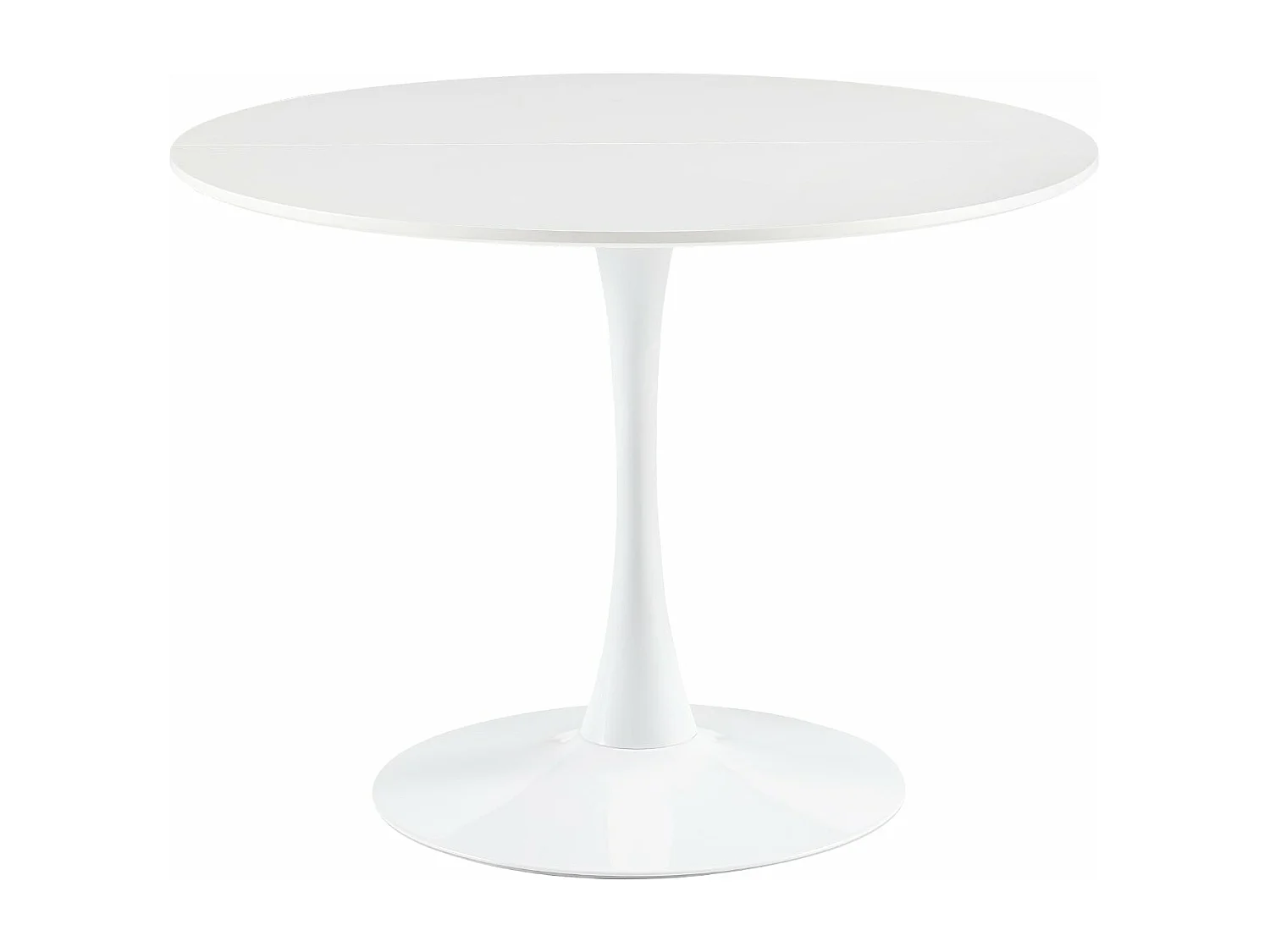 Table à Manger Ronde Moderne, Table de Bar, Convient pour la Cuisine, Salon et Bureau, pour 2 à 4 Personnes, Diamètre 100 cm--Blanc