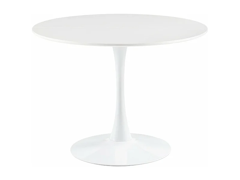 Table à Manger Ronde Moderne, Table de Bar, Convient pour la Cuisine, Salon et Bureau, pour 2 à 4 Personnes, Diamètre 100 cm--Blanc