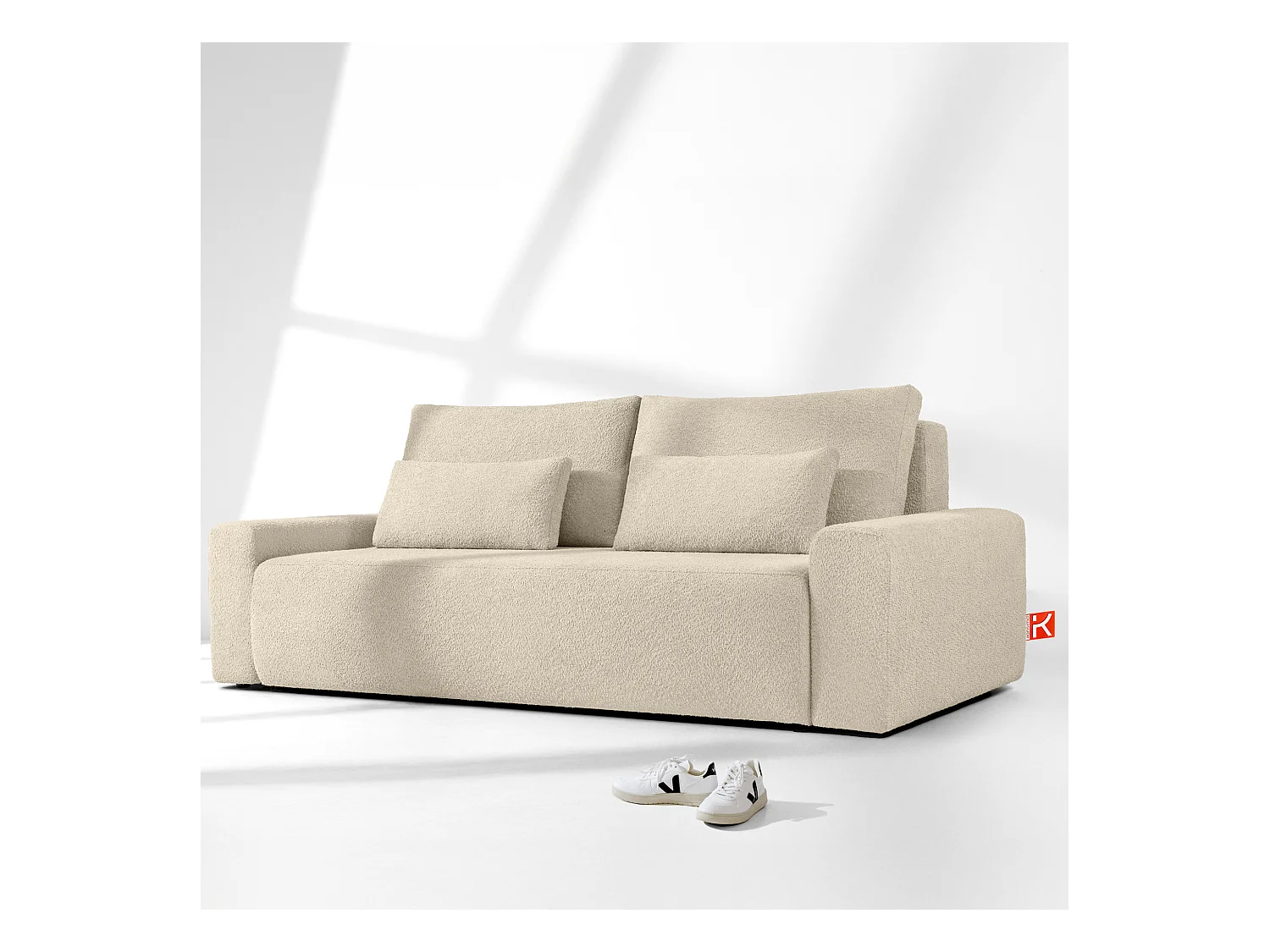Sofa mit Schlaffunktion - MOLLIS - 3-Sitzer - Ecru