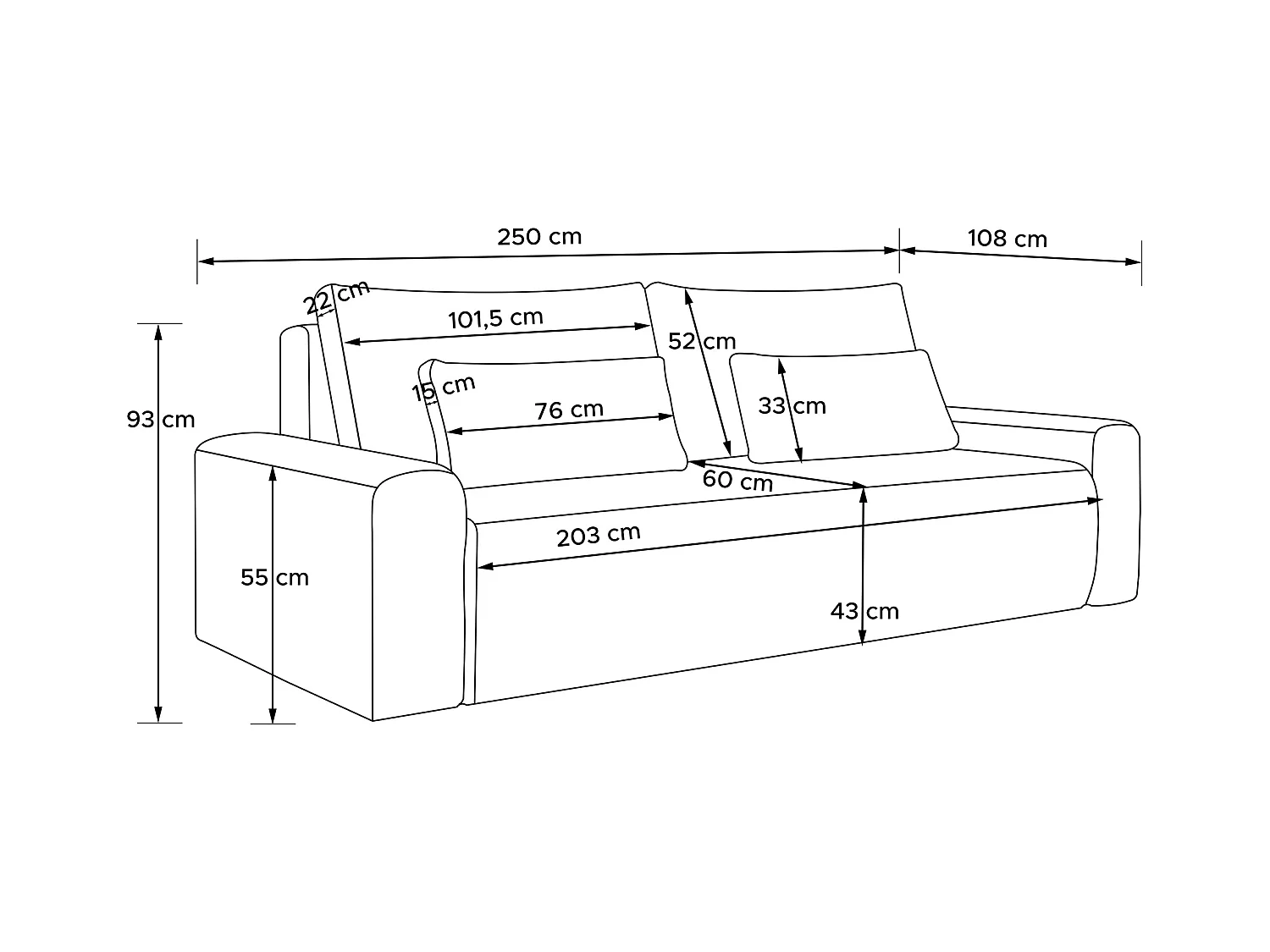 Sofa mit Schlaffunktion - MOLLIS - 3-Sitzer - Ecru